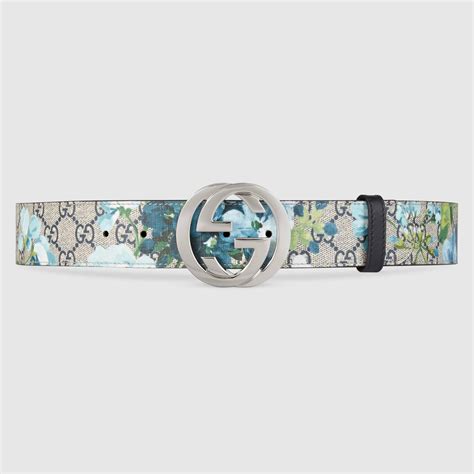 gucci blue floral mens belt|gucci belt women silver.